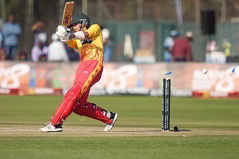 Brian Bennet is bowled out